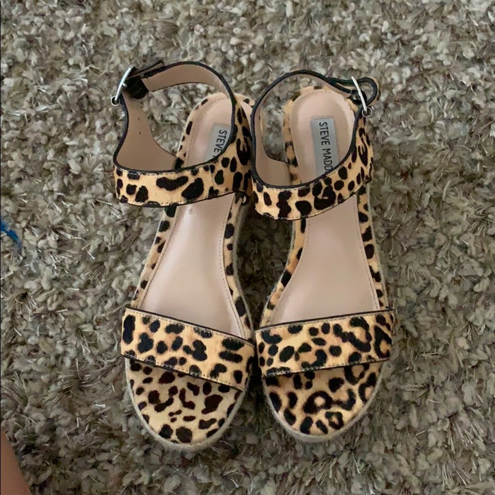Steve Madden cheetah platform sandals